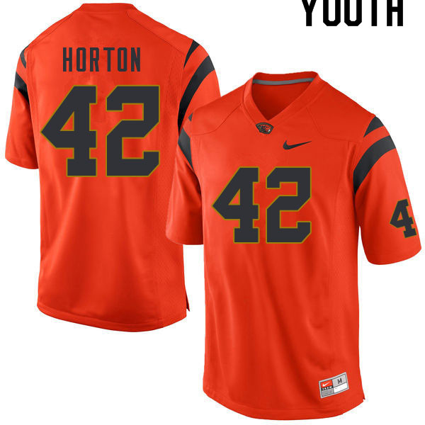 Youth #42 Logan Horton Oregon State Beavers College Football Jerseys Sale-Orange